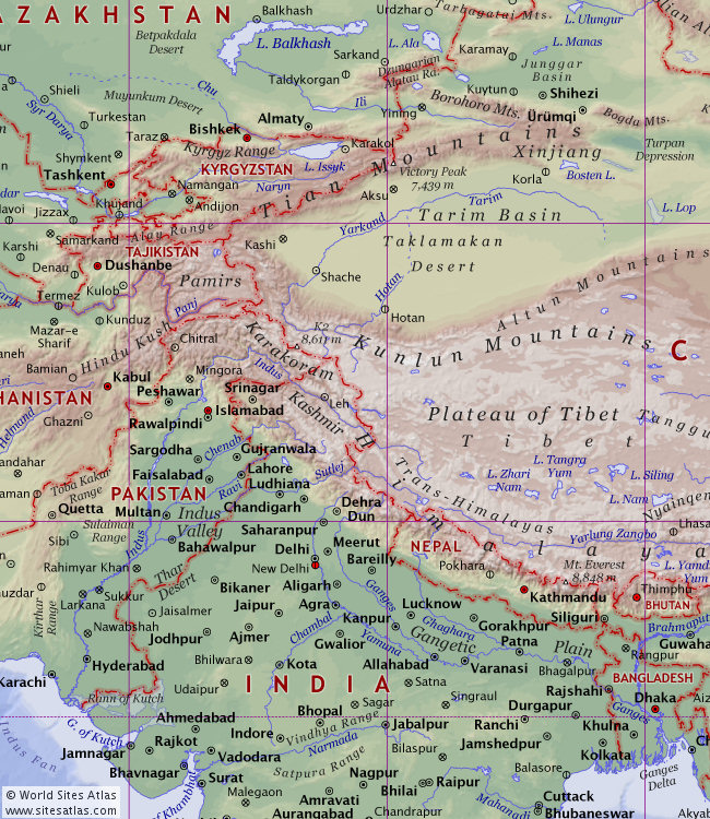 Political atlas map tile