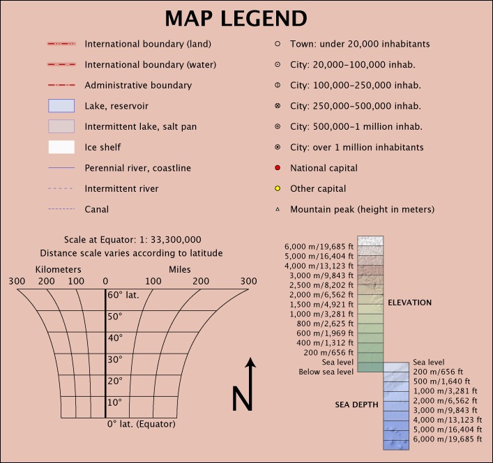 World Atlas Map Legend - World Sites Atlas (Sitesatlas.com)