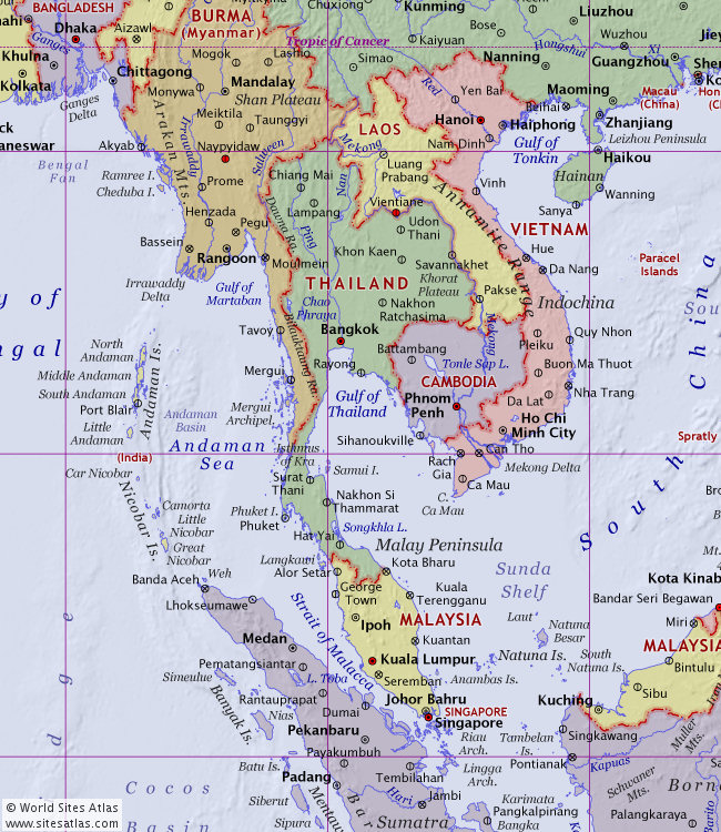 Political atlas map tile