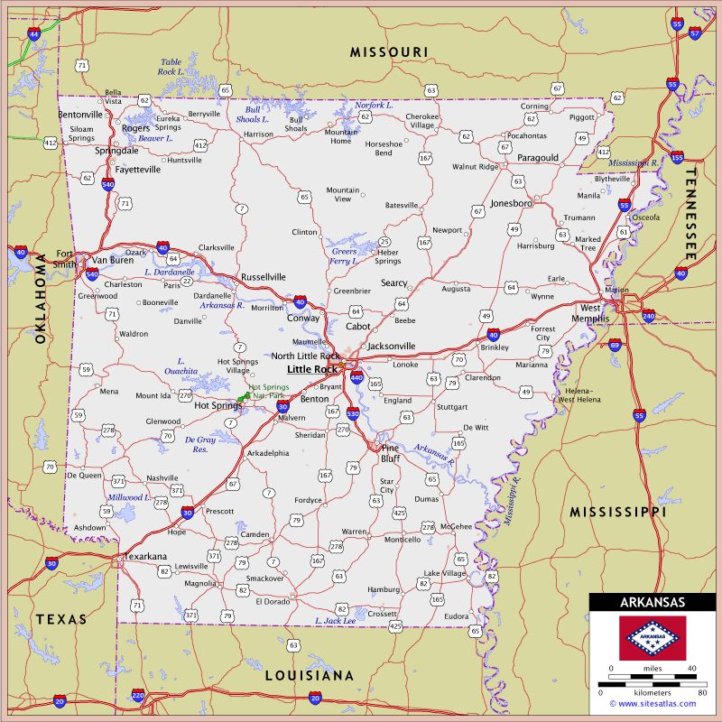 Map Of Highway 7 Arkansas