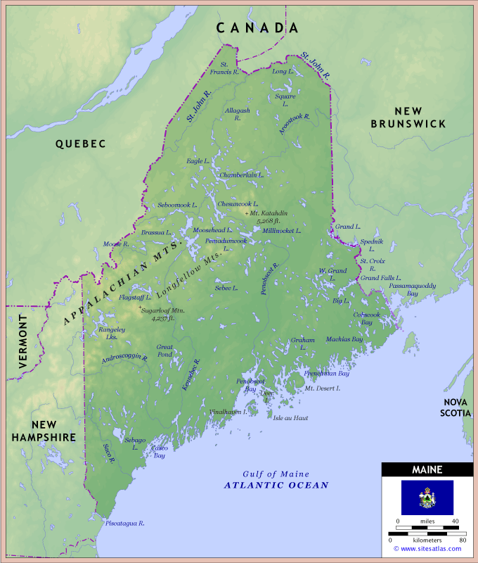 geographical map of maine