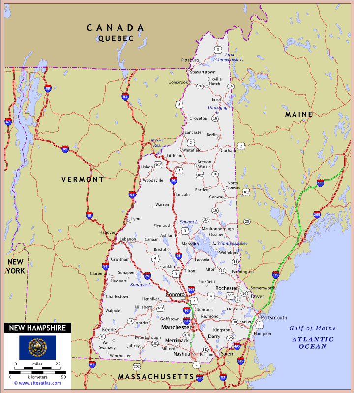 highway map of maine and new hampshire New Hampshire Highway Map World Sites Atlas Sitesatlas Com highway map of maine and new hampshire